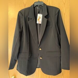 Black Blazer with Gold Buttons